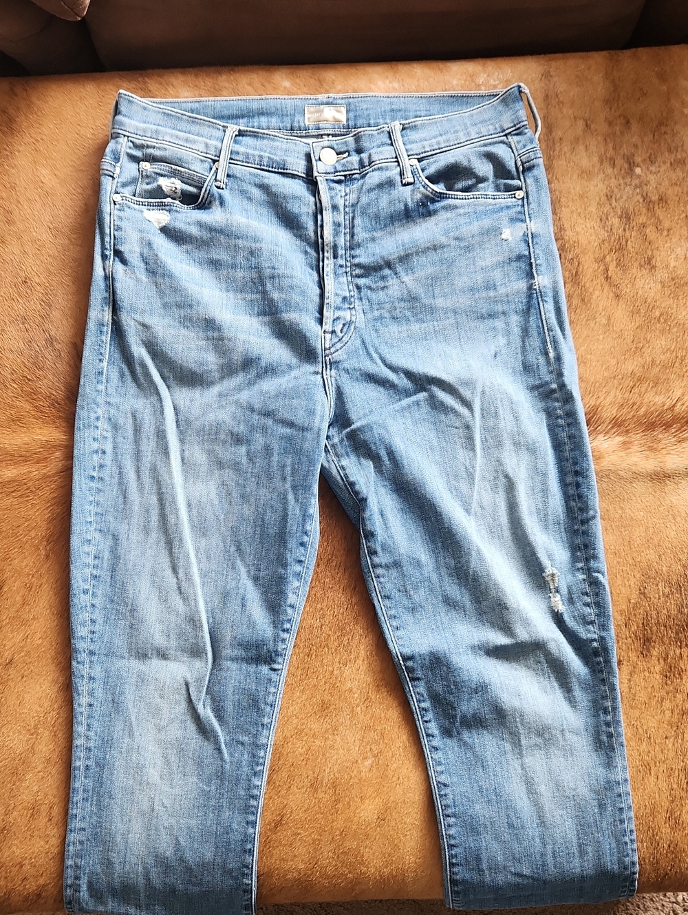 Mother The Stunner Ankle Fray Butt9n Fly Size 31 12
